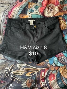 H&M Black Denim Cuffed Women's Shorts